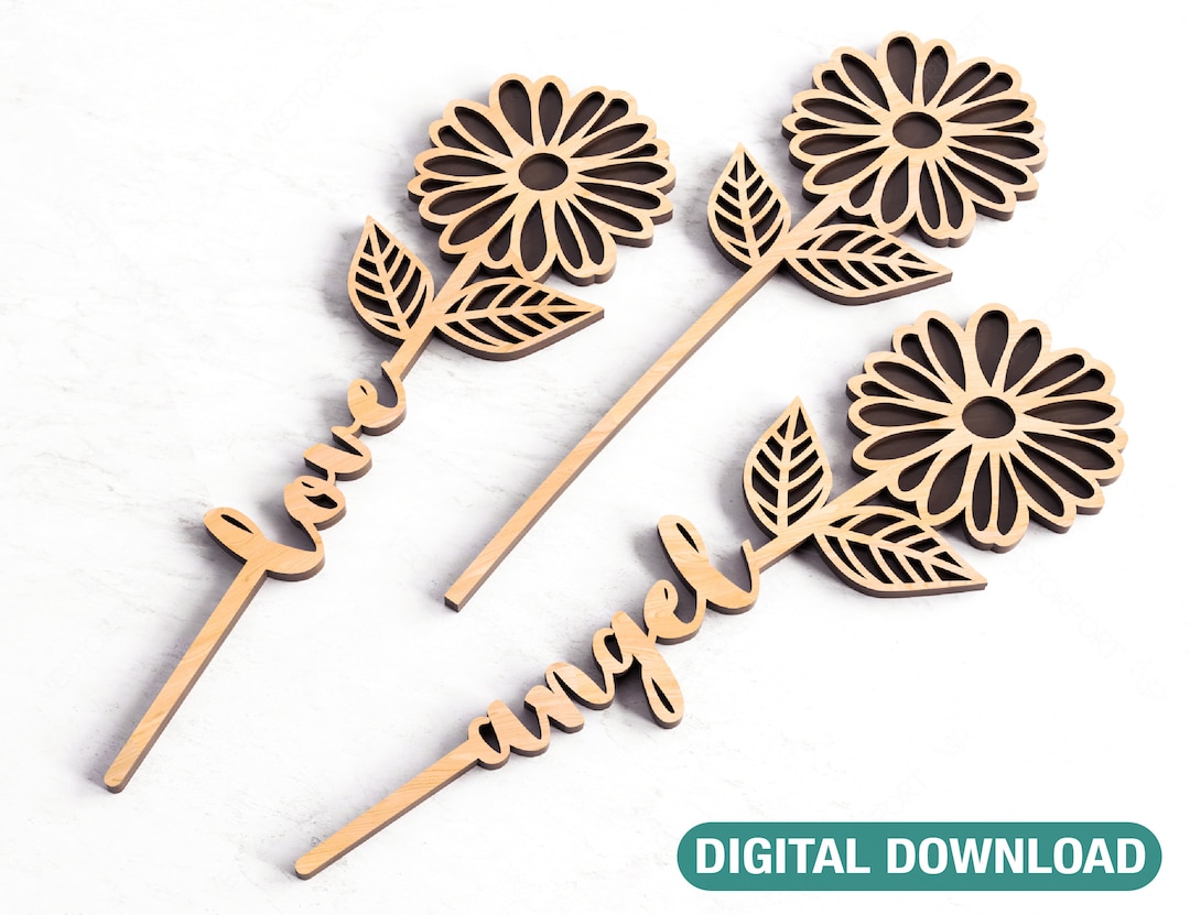 Daisy Laser Cut Out Art Valentine Day Acrylic Wood Etsy