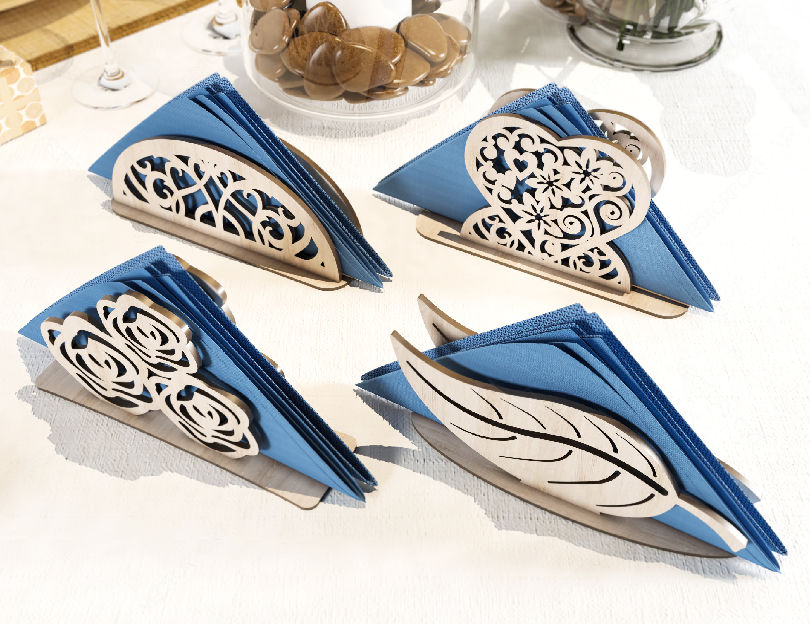 Decorative Napkin Holder Laser Cut Heart Leaf Rose Shape - Etsy