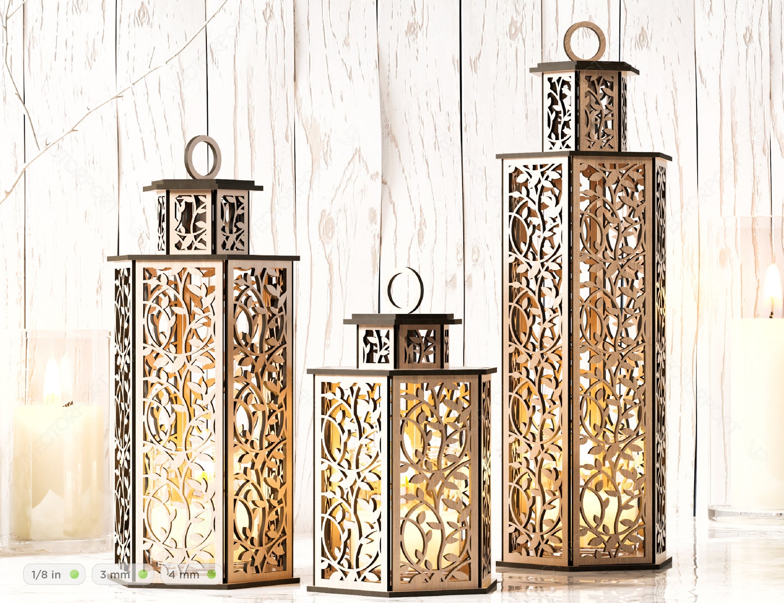 Image of Wood Wedding Lanterns