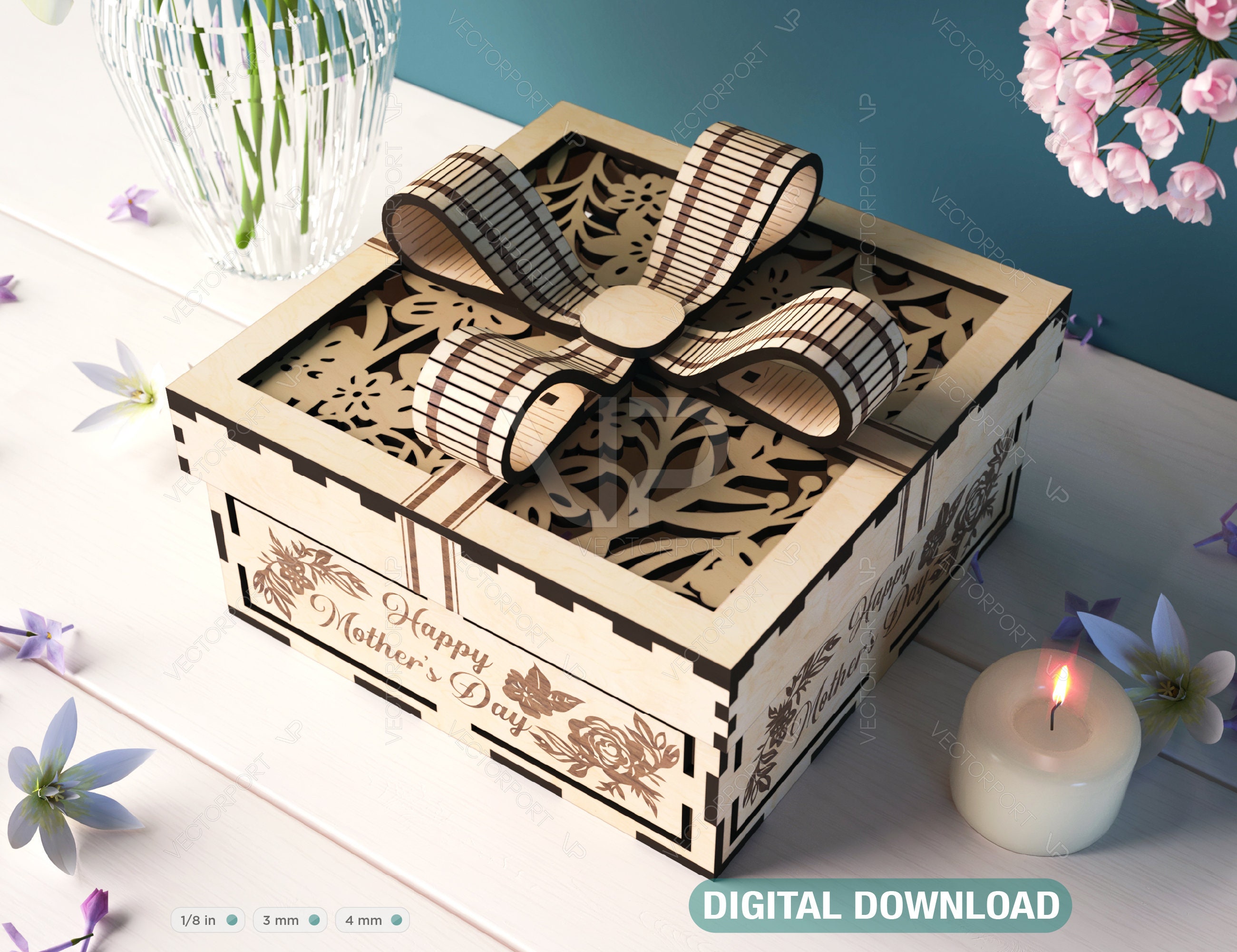 Caja de regalo de madera personalizada con diseño grabado y cierre de  cinta, abridor de madera, estuche para tarjetas grabado, caja de recuerdo,  descargas digitales /#404/ - Etsy México, image size:2601x2001