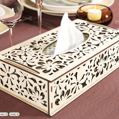 Laser Cut Tissue Box Svg Tissue Box Cover Svg File Etsy