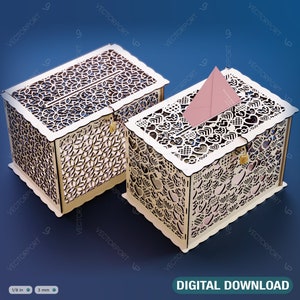 Caixa de cartão de presente de casamento decorativo decoração cartão de madeira caixa de dinheiro com cadeado envelope convite favor aniversário download digital |#050|