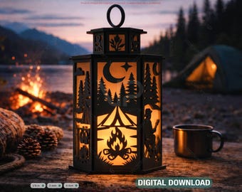 Campfire Adventure World Lantern – Camping Theme Forest, Tent