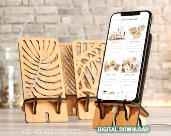 Laser Cut Wooden Mobile Phone Stand Cell Phone Holder Digital Download SVG |#195|
