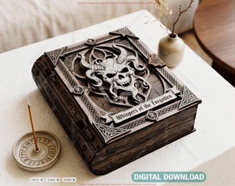 Gothic Book Box Laser Cut File – Dark Fantasy Wooden Storage Box – Grimoire Style Book Box SVG Digital Download |#707|