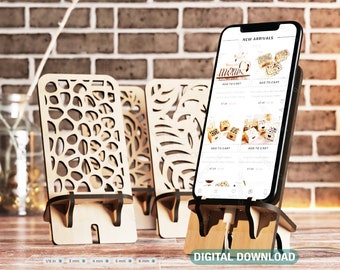 Laser Cut Wooden Mobile Phone Stand Cell Phone Holder Digital Download SVG |#196|