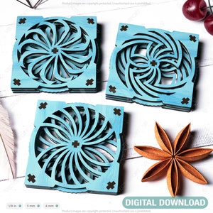 Engage Your Senses: Kinetic Sculpture Coaster 3D Mechanical Laser Cut Tea Coffee Cup Mat Pad Placemat Tableware Digital Download |#433|