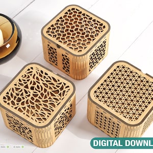 Decorative Wooden Gift box laser cut jeweler case Wedding Love vector model Glowforge cut file Digital Download |#106|