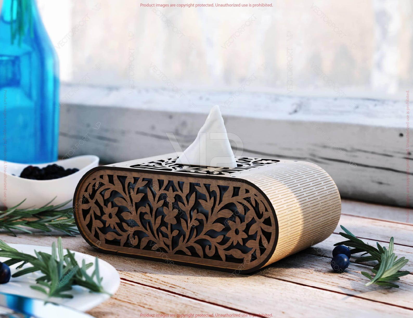 Laser Cut Napkin Dispenser SVG – 2 Size Options, Modern Tabletop Tissue ...
