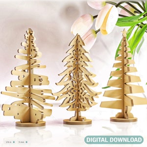 Standing Trees Laser cut Christmas Snowflake SVG Craft templates Cricut Glowforge Digital Download | SVG |#077|