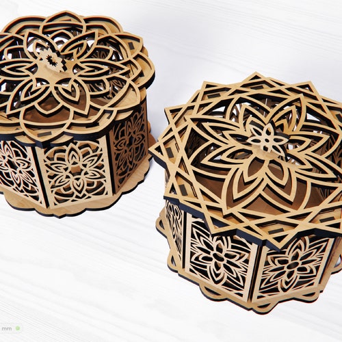 Laser Cut Wooden Box With Lid Decorative Wooden Gift Box Etsy