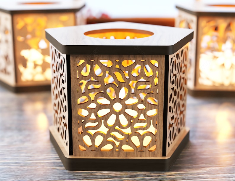 Candle Holder Laser Cut Lamp Plywood Tea Light Lantern Votive Etsy