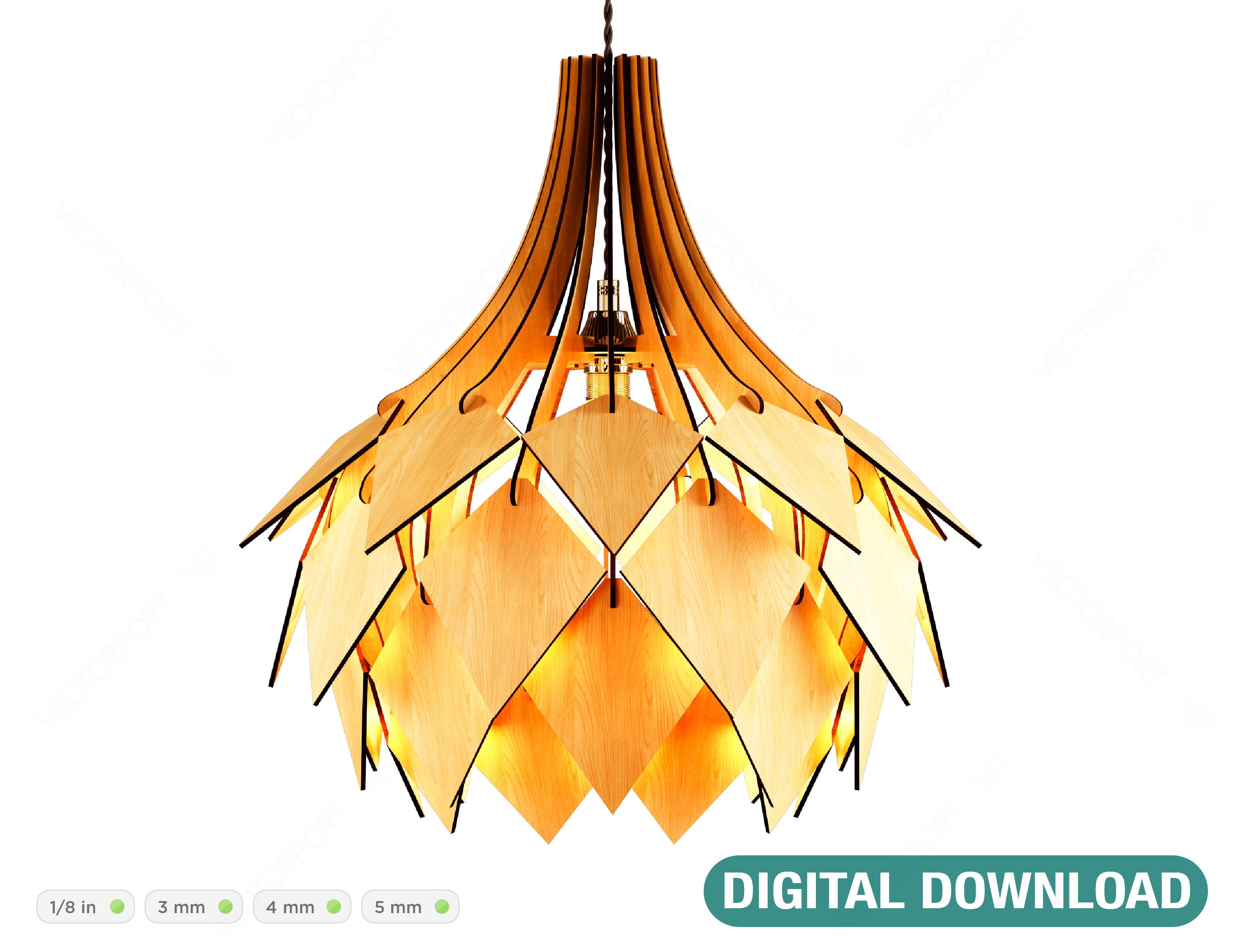Cut file of Swedish design lamp - Instant Download for laser cutting.