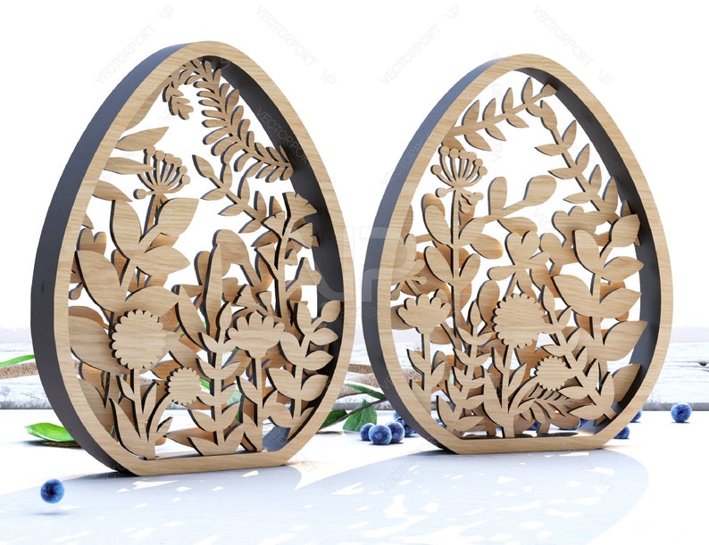 Easter Laser Cut Files Egg SVG Layered Bundle, Floral Eggs Multilayer ...