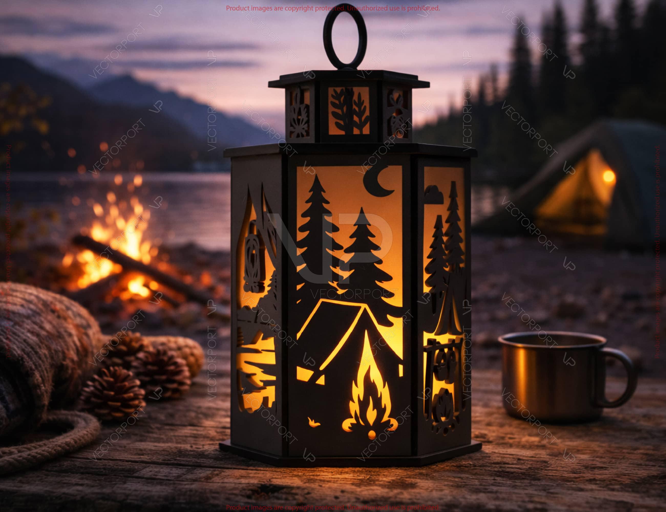 Campfire Adventure World Lantern – Camping Theme Forest, Tent