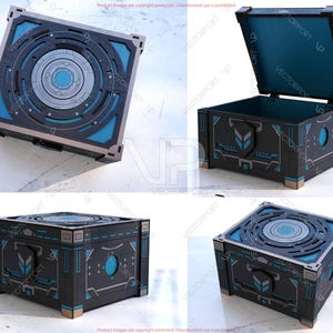 Futuristic Laser Cut Box SVG Sci-fi Wooden Storage Box High-tech ...