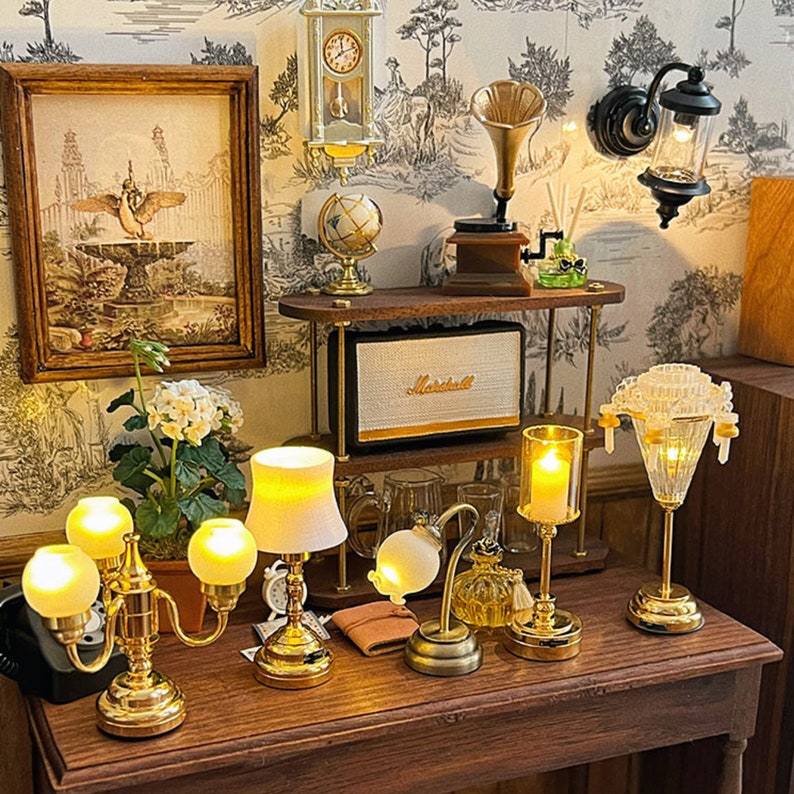 Dollhouse Miniature Lampminiature Wall Lamps Chandelier Etsy