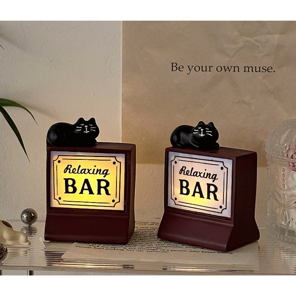 Janpanese style miniature cat Bar lamps, Cute mini lamps, 2pcs bar table lamp, doll house lights