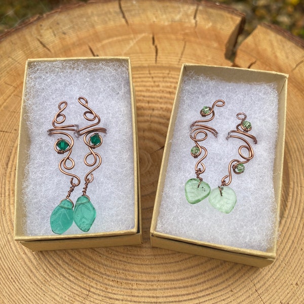 Woodland ear cuffs