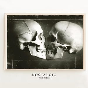 Gothic skull art print, vintage macabre decor, surreal dark wall art, vanitas digital download, romantic death artwork, ai art