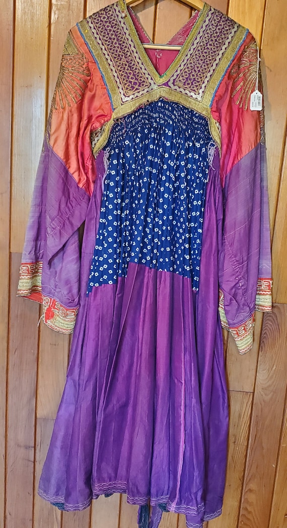 Antique Ornate Handmade Silk Afghan Kuchi Dress El