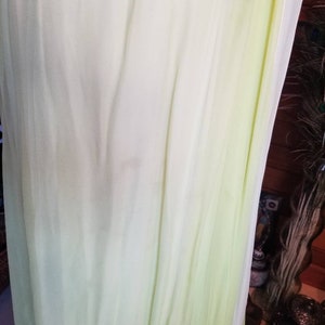 Vintage 1950's/1960's Silk Chiffon Light Lime Green Cream Formal Dress Prom image 9