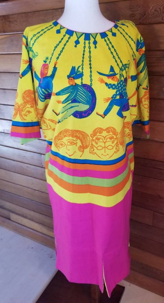 Ultra-Unique Vintage 1960's Women's Bright Multico