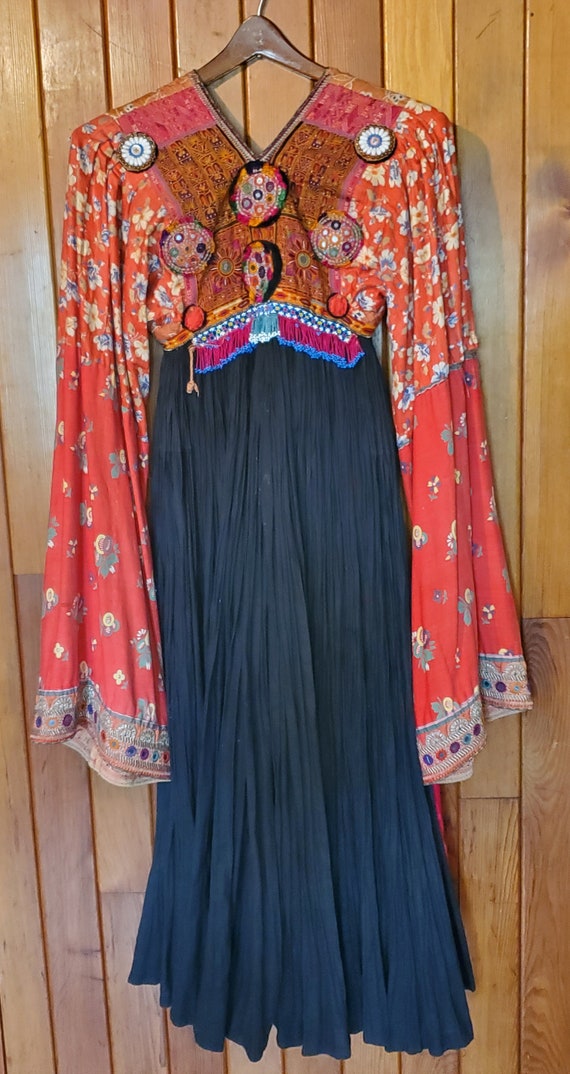 Antique Ornate Handmade Afghan Kuchi Dress Elabora