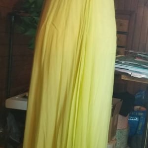 Vintage 1950's/1960's Silk Chiffon Light Lime Green Cream Formal Dress Prom image 3