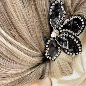 Black Hair Claw Clip,Unique Hair Claw,Hair Clips For Women,Gift For Her,Flower Hair Clip,Simple Claw Clip,Trendy Hair Clip,Hollow Hair Clips