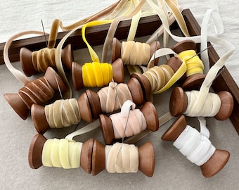 Żółta wstążka aksamitna o szerokości 7 mm, aksamit jednostronny, wstążka świąteczna, papier do pakowania prezentów, upominki na przyjęcia, wstążka welurowa, wstążka aksamitna DIY,