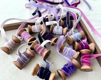 3/8 inch Lilac Velvet Ribbon,Single Faced Velvet,Christmas Ribbon,Favor Box Ribbon,Party Ribbon,DIY Bow Ribbons,Purple Velvet Ribbon,