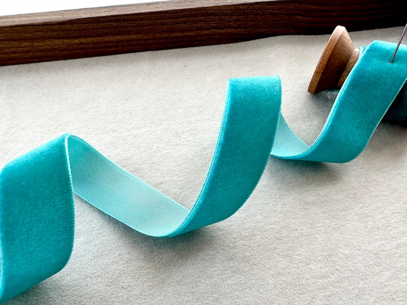 Blue Velvet Ribbon,single Sided Velvet,3/4 Inch Wide Velvet Ribbon,diy ...