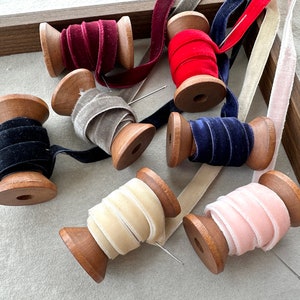 3/8&quot; Double Faced Velvet Ribbon,Christmas Decor Ribbon,Bouquet Ribbon,Party Ribbon,Sell By The Yard,DIY Bow Ribbons,Pink Velvet Ribbon,
