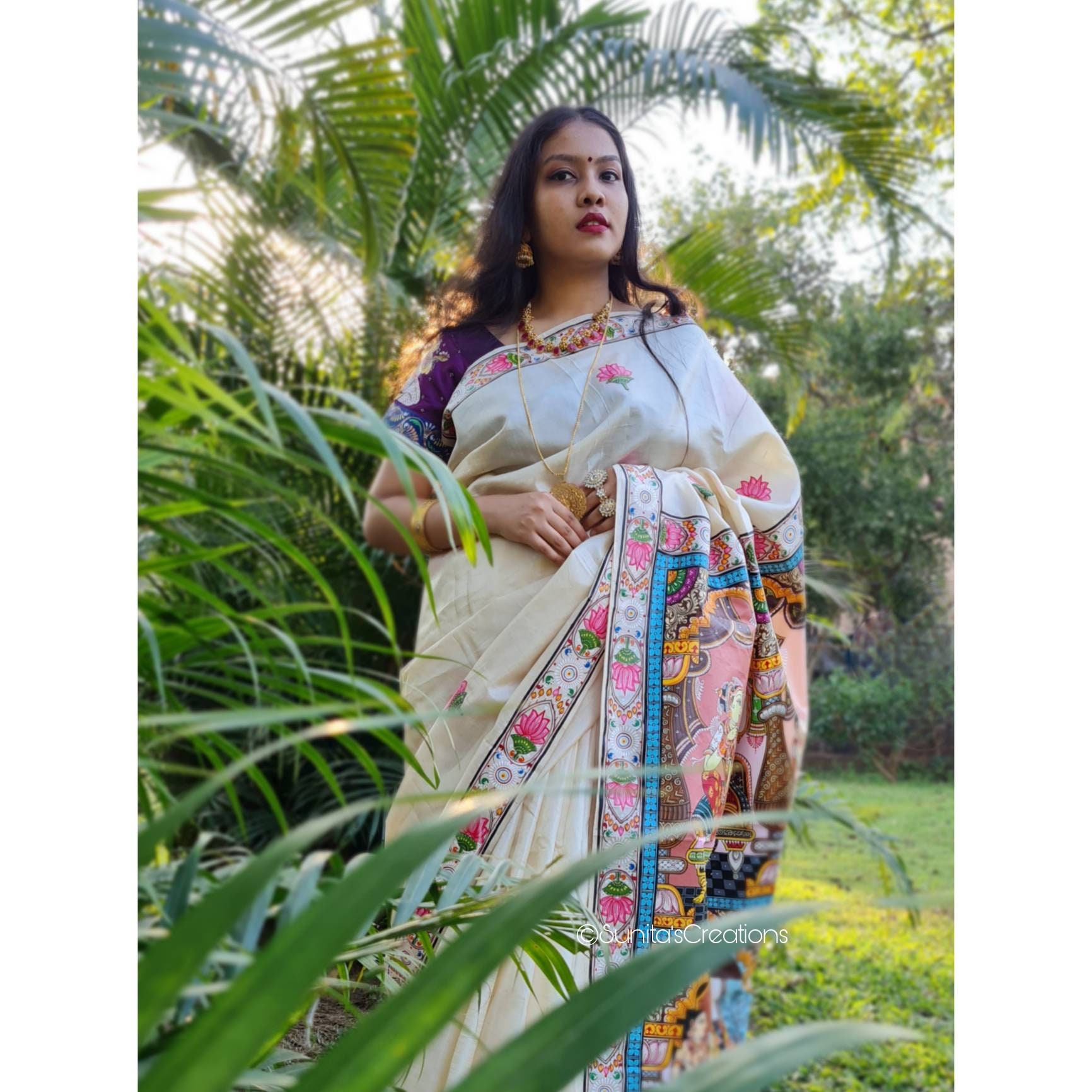 Ashta Nayika Pattachitra Saree Tussar Silk Handpainted Saree. - Etsy