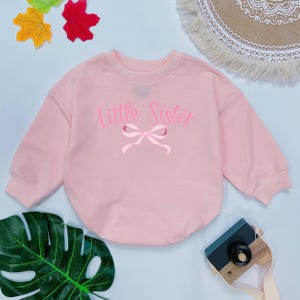 Coquette Pink Bow Baby Romper: Little Sister Outfit