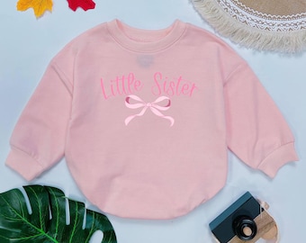 Coquette Pink Bow Baby Romper: Little Sister Outfit