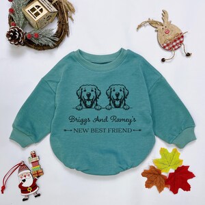 Personalized  Dogs New Best Friend Bubble Romper, New Best Friends  Baby Bodysuit, Dog Name Baby Clothes, Dog Best Friend, Baby shower gift