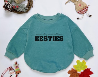 Second Generation Besties Baby Romper Sweatshirt: Matching Outfit