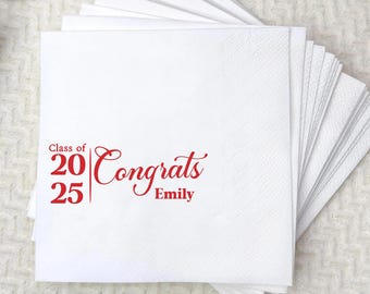 Personalized Graduation Party Napkins: Class of 2025, Congrats Grad