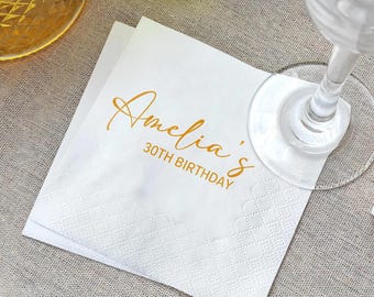 Personalized Birthday Napkins: Custom Beverage Napkins