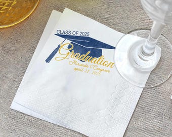Custom Graduation Napkins: Class of 2025 Party Decor
