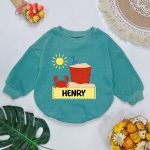 Custom Name Boy Romper: Beach Baby Clothes, Summer Vacation