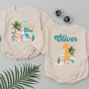 Surf Birthday Baby Romper: The Big One, Custom First Birthday