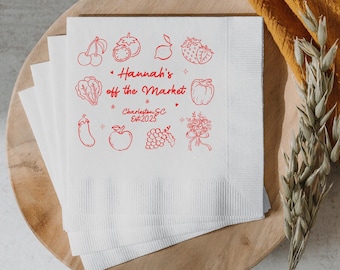 Personalized Bridal Shower Napkins: Custom Farmers Market Design