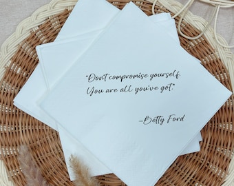 Personalized Celebration Napkins: Custom Quote, Wedding, Birthday
