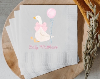 Personalisierte Servietten mit lustiger Gänse-Geburtstagsmotiv, individuelle Servietten für Babypartys