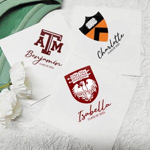 Custom College Logo Napkins, Graduation Party Napkins