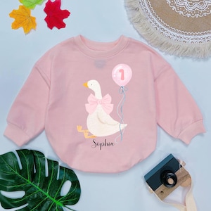 Custom One Silly Goose Birthday Bubble Romper, 1st Birthday Silly Goose, Baby Girl Silly Goose Birthday, Baby Outfits, 1st Birthday Outfits
