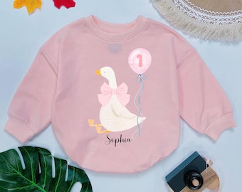 Custom One Silly Goose Birthday Bubble Romper, 1st Birthday Silly Goose, Baby Girl Silly Goose Birthday, Baby Outfits, 1st Birthday Outfits